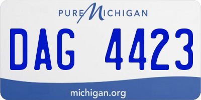 MI license plate DAG4423