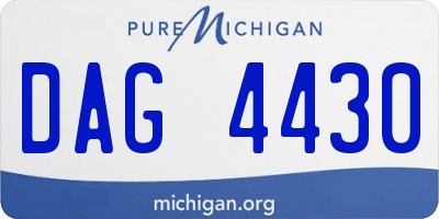 MI license plate DAG4430