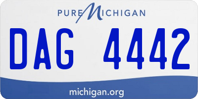 MI license plate DAG4442