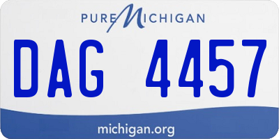 MI license plate DAG4457