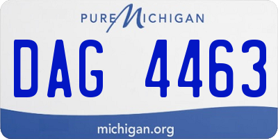 MI license plate DAG4463