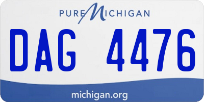 MI license plate DAG4476