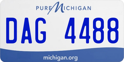 MI license plate DAG4488