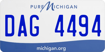 MI license plate DAG4494