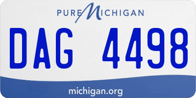 MI license plate DAG4498