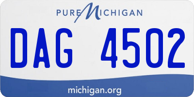 MI license plate DAG4502