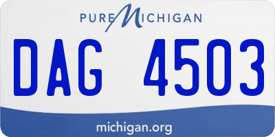 MI license plate DAG4503