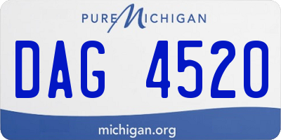 MI license plate DAG4520
