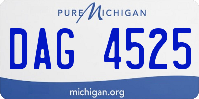 MI license plate DAG4525