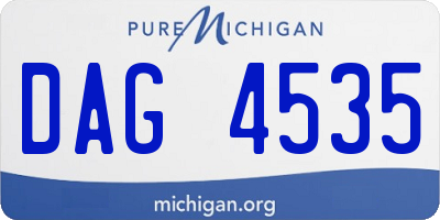 MI license plate DAG4535