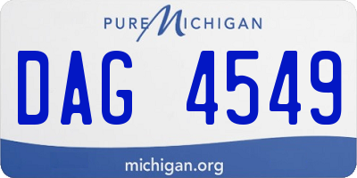 MI license plate DAG4549