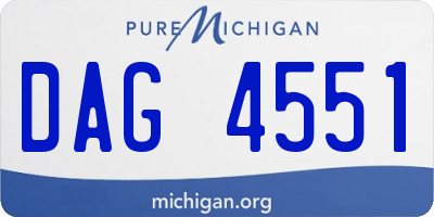MI license plate DAG4551