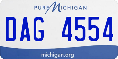 MI license plate DAG4554