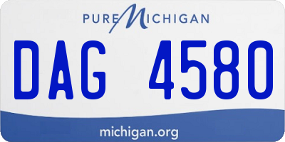 MI license plate DAG4580