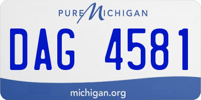 MI license plate DAG4581