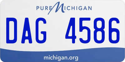 MI license plate DAG4586