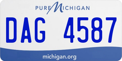 MI license plate DAG4587