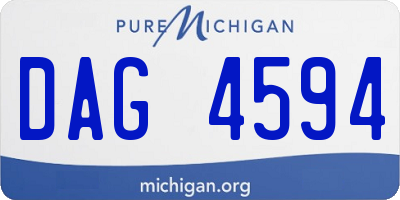 MI license plate DAG4594