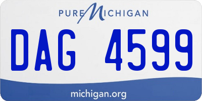 MI license plate DAG4599