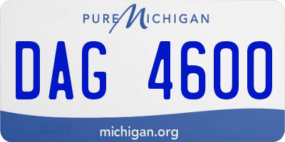MI license plate DAG4600