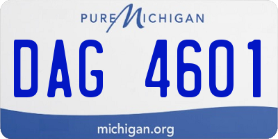 MI license plate DAG4601