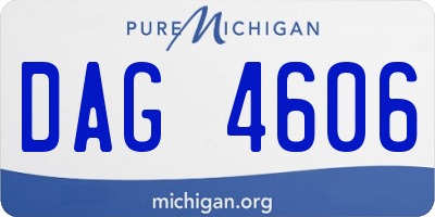 MI license plate DAG4606