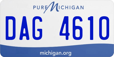 MI license plate DAG4610