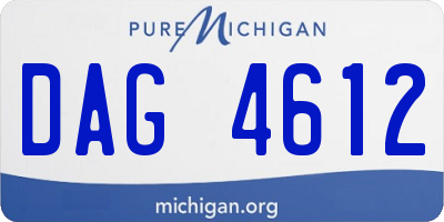 MI license plate DAG4612