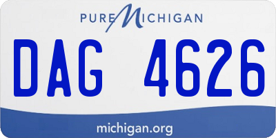 MI license plate DAG4626