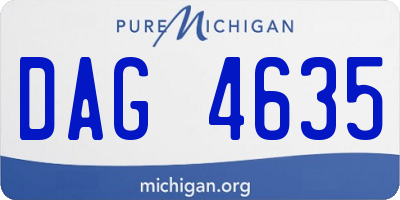 MI license plate DAG4635