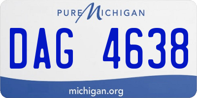 MI license plate DAG4638