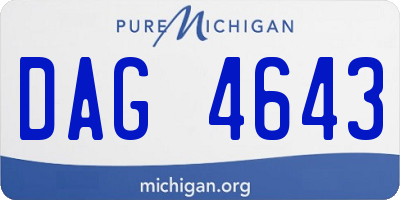 MI license plate DAG4643