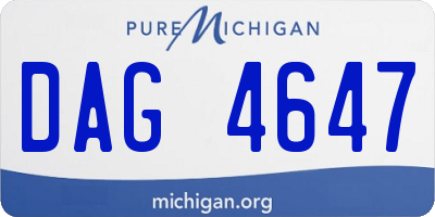 MI license plate DAG4647
