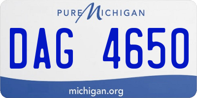 MI license plate DAG4650