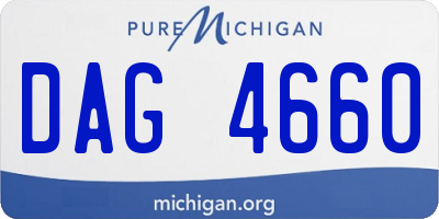 MI license plate DAG4660