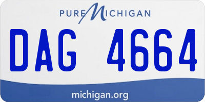MI license plate DAG4664