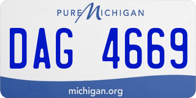 MI license plate DAG4669