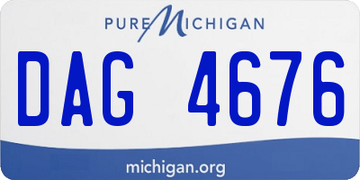MI license plate DAG4676