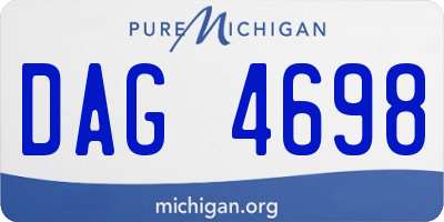 MI license plate DAG4698