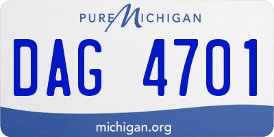 MI license plate DAG4701