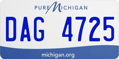 MI license plate DAG4725