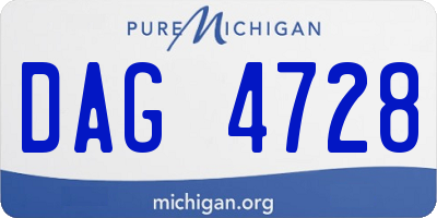 MI license plate DAG4728