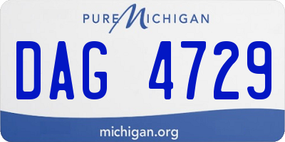 MI license plate DAG4729