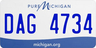 MI license plate DAG4734