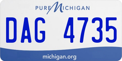 MI license plate DAG4735