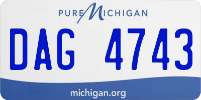 MI license plate DAG4743