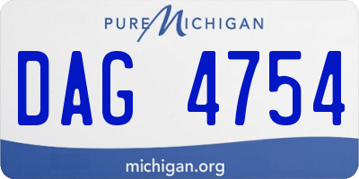 MI license plate DAG4754