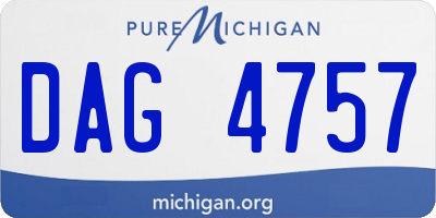MI license plate DAG4757