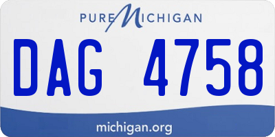 MI license plate DAG4758