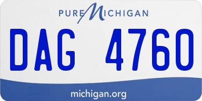 MI license plate DAG4760